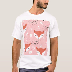 Camiseta Fox Divertido: Padrão de Floresta Bonita