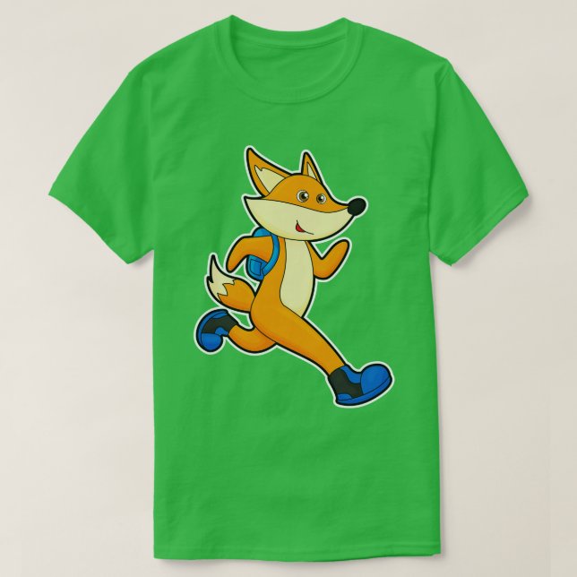 Camiseta Fox em execução com mochila (Frente do Design)