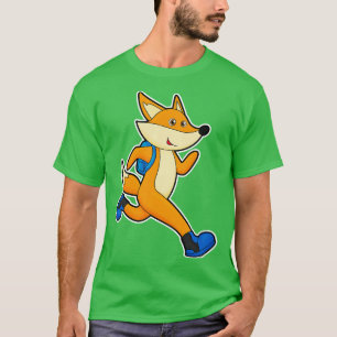 Camiseta Fox em execução com mochila