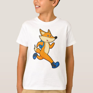 Camiseta Fox em execução com mochila