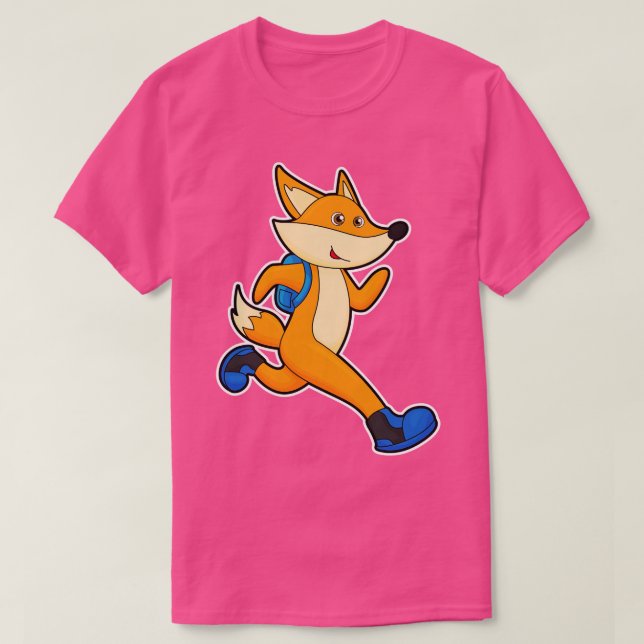 Camiseta Fox em execução com mochila (Frente do Design)