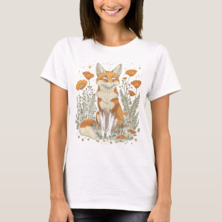Camiseta Fox Entre a T-shirt das flores silvestres