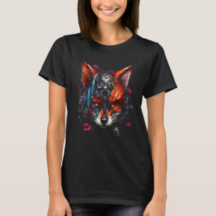 Camiseta Fox Fantasy Animal Flowers Robot Fox