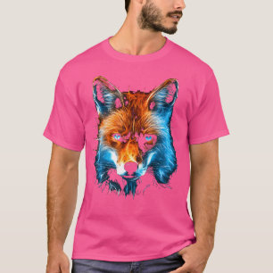 Camiseta Fox Fantasy Colorida Animal Face Art Fox