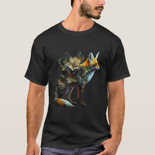 Camiseta Fox Fantasy Flores Arte Abstrato Raposa Animal