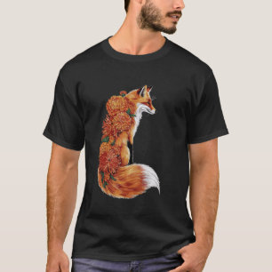 Camiseta Fox Flor Animal Natureza Selvagem Raposa Floral