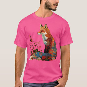 Camiseta Fox Floral Cottagecore Fairycore Artisti