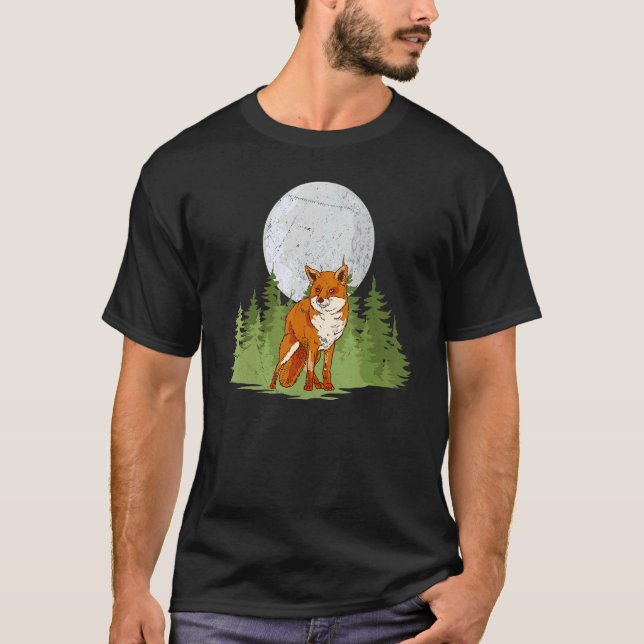 Camiseta Fox Forest Animal Moon (Frente)