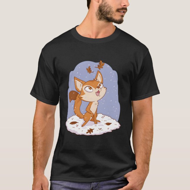 Camiseta Fox Fox Snow Winter_Cartoon (Frente)
