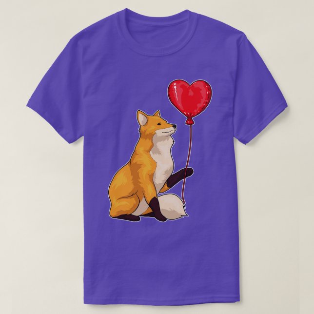 Camiseta Fox Heart Balloon (Frente do Design)