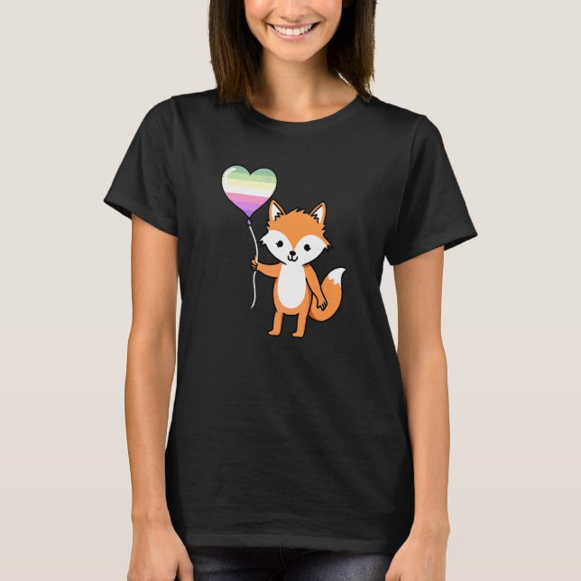 Camiseta Fox Heart Balloon Genderfae (Frente)