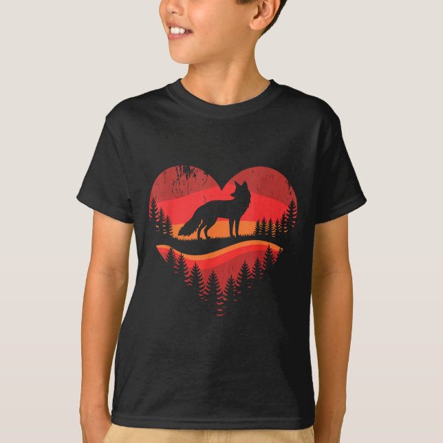 Camiseta Fox Heart Valentines Animal Fox Lover Men Women Gi (Frente)