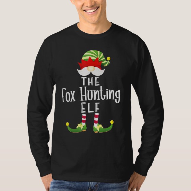 Camiseta Fox Hunting Elf Group Festa de Natal do Pajama (Frente)