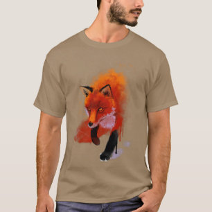 Camiseta Fox Ink Illustração Linda Floffy Natureza Animal