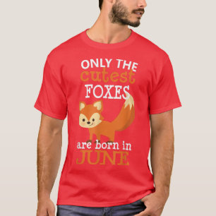 Camiseta Fox June Birthday Cute Gift Fox Lover Kids Girls W