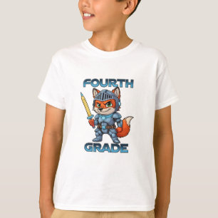 Camiseta Fox Knight Pencil do 4º ano de volta à escola