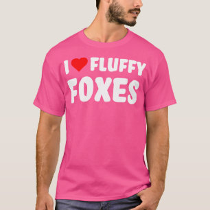 Camiseta Fox Lover Eu Adoro Raposas Fluffy Com Coração Verm