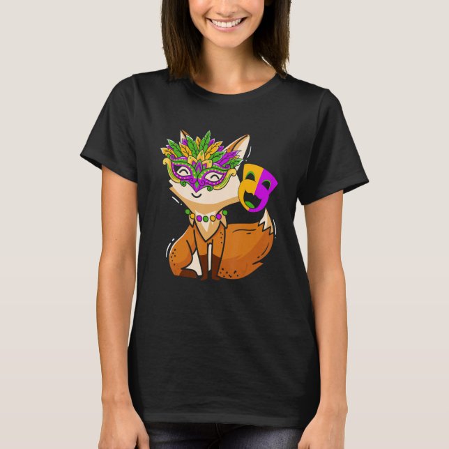 Camiseta Fox Lover Mardi Gras Celebração de Nova Orleans Lo (Frente)