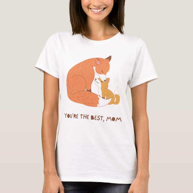 Camiseta "Fox Mãe & Cub - Arte de Tenderness Selvagem" (Frente)