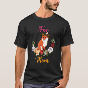 Camiseta Fox Mãe Floral Arco Raposa Tie Dia de as mães Love