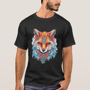 Camiseta Fox Mandala Art Amante de os animais Colorido