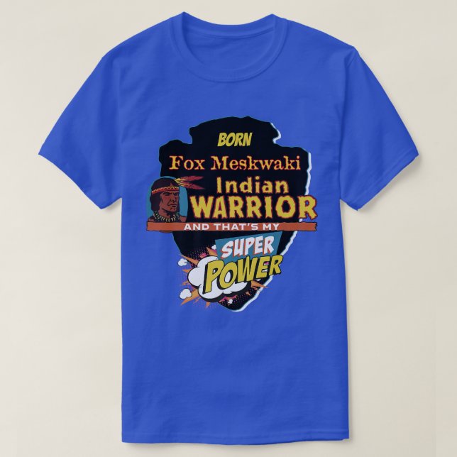 Camiseta Fox Meskwaki Nascer Indígena Nativo Americano com  (Frente do Design)