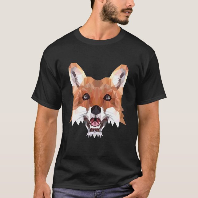 Camiseta Fox Motif Polygon Fox Foxes Forest Animal (Frente)