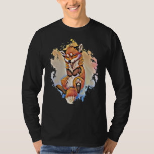 Camiseta Fox Motif Sly Animal Colorful Forest Animal Desenh