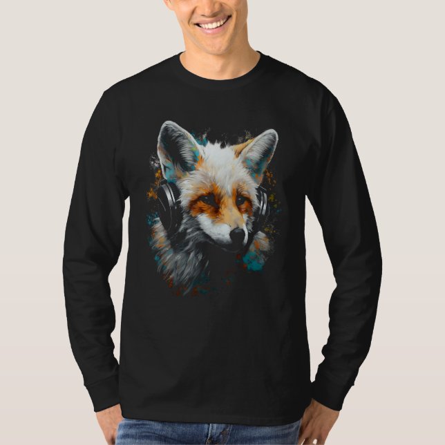 Camiseta Fox Music  Animal Headphones Fox (Frente)