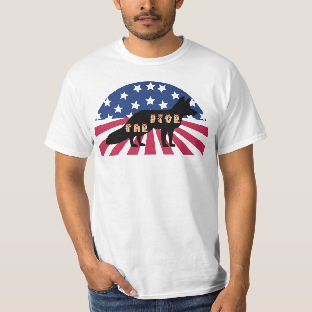 Camiseta Fox News The Cinco Fox and American Flag (Frente)