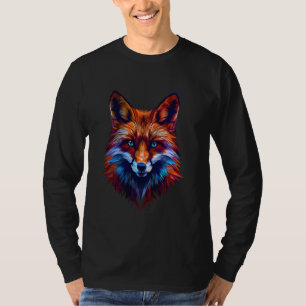 Camiseta fox olhos azuis raposas geométricas de polígonos r