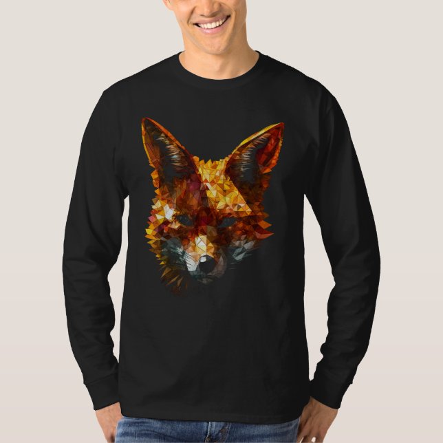 Camiseta Fox Polygon  Art Animal Fox (Frente)