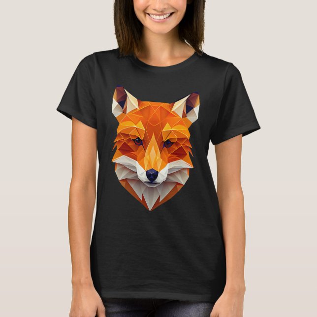 Camiseta Fox Polygon Wild Animal  Wildlife Zookeeper Geomet (Frente)