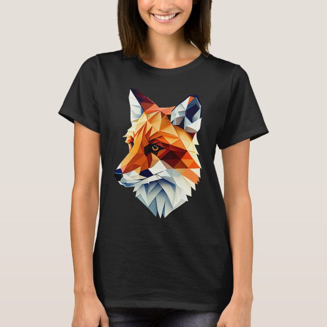 Camiseta Fox Polygon Wild Animal  Wildlife Zookeeper Geomet (Frente)