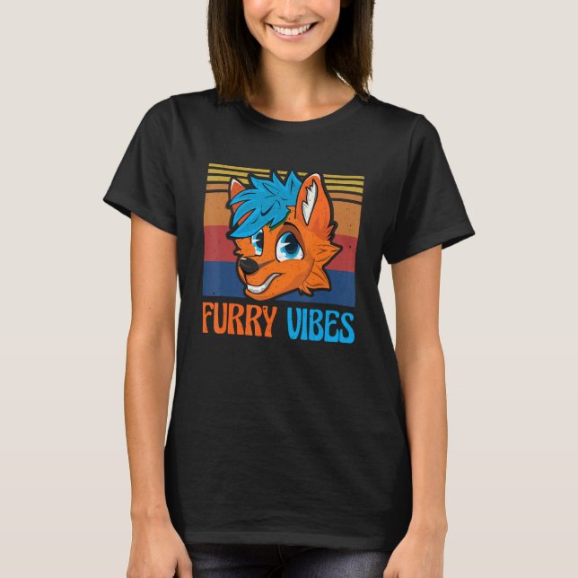 Camiseta Fox Proud Furry Vibes Furry Tail Furry Person Cosp (Frente)