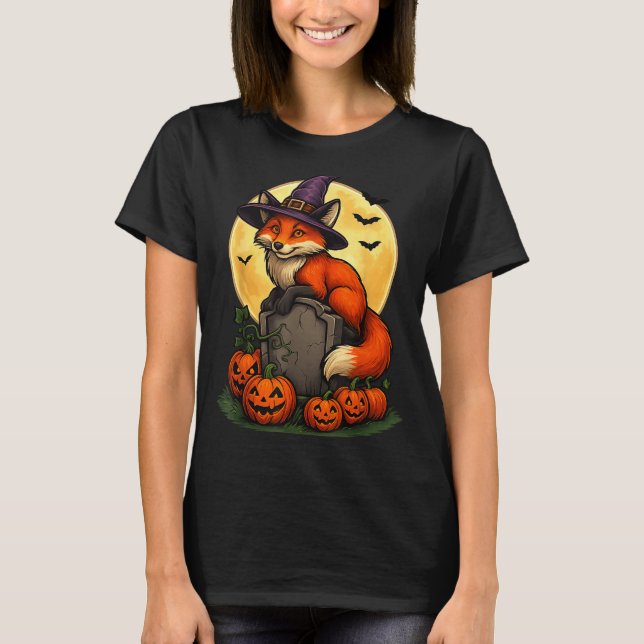 Camiseta Fox Pumpkin Halloween Tees For Men Women Girls Cos (Frente)