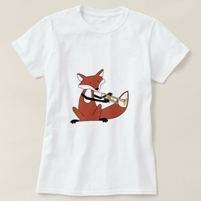 Camiseta Fox que joga a trombeta (Frente do Design)