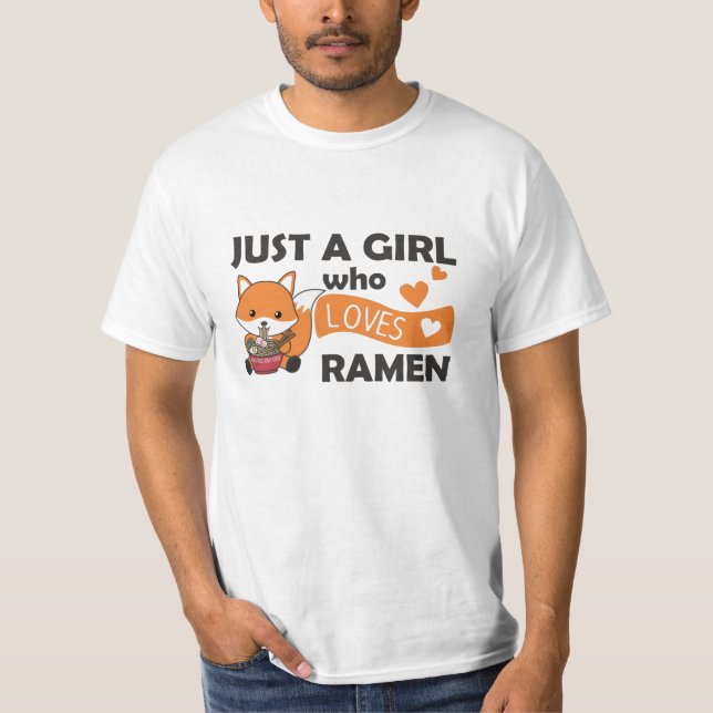 Camiseta Fox Ramen Doce Animais Comendo Massas (Frente)