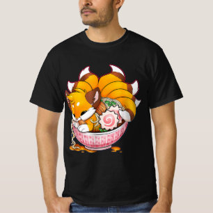 Camiseta Fox Ramen Japonês Noodles Cute Kawaii Anime G