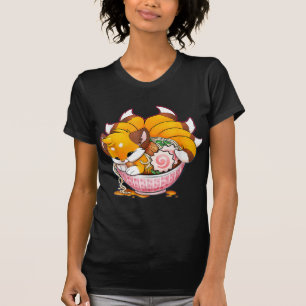 Camiseta Fox Ramen Japonês Noodles Cute Kawaii Anime G