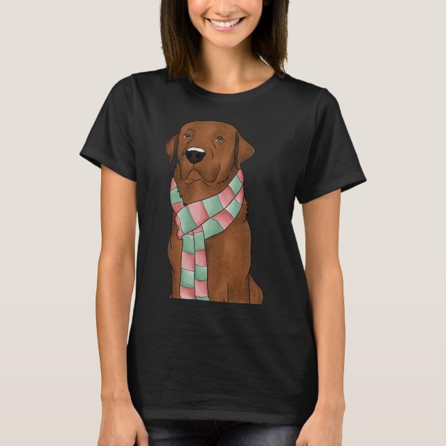 Camiseta Fox Red Lab Com O Carvalho De Natal Equipado (Frente)