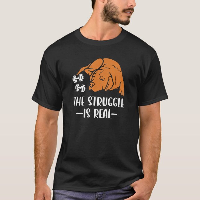 Camiseta Fox Red Lab Exercise The Struggle is Real Labrador (Frente)