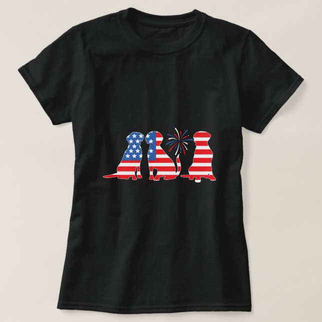 Camiseta Fox Red Lab Silver Patrioti de chocolate amarelo (Frente do Design)