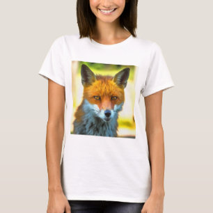 Camiseta Fox Retrait - Arte Realista da Vida Selvagem
