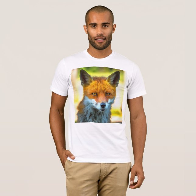 Camiseta Fox Retrait - Arte Realista da Vida Selvagem (Frente Completa)