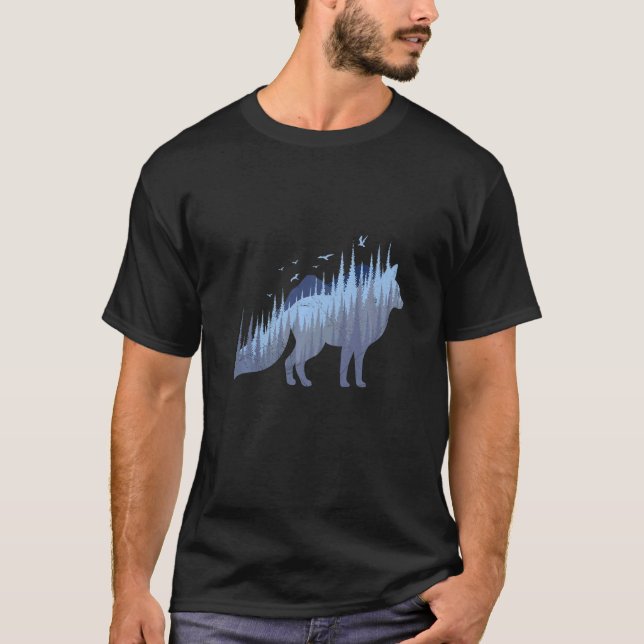 Camiseta Fox silhouette fox forest hunter  2 (Frente)