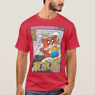Camiseta Fox Surfing Kanagawa Wave Kawaii Vaporwave Fox Com