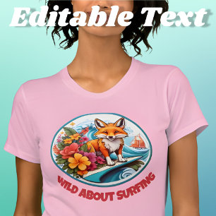 Camiseta Fox Surfing Wild Sobre A Navegação Editável