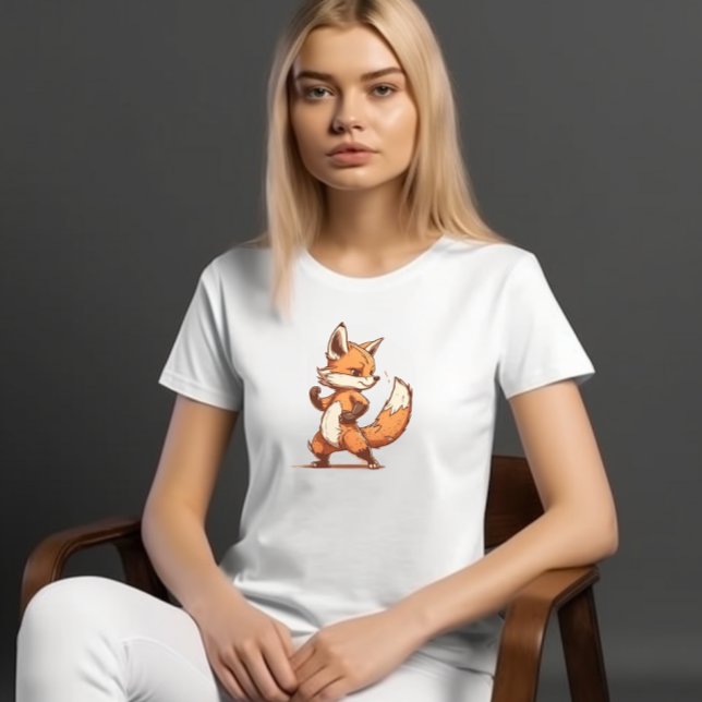 Camiseta Fox T-Shirt de Cartoon Bonito: Adorável e Whimsica (Criador carregado)