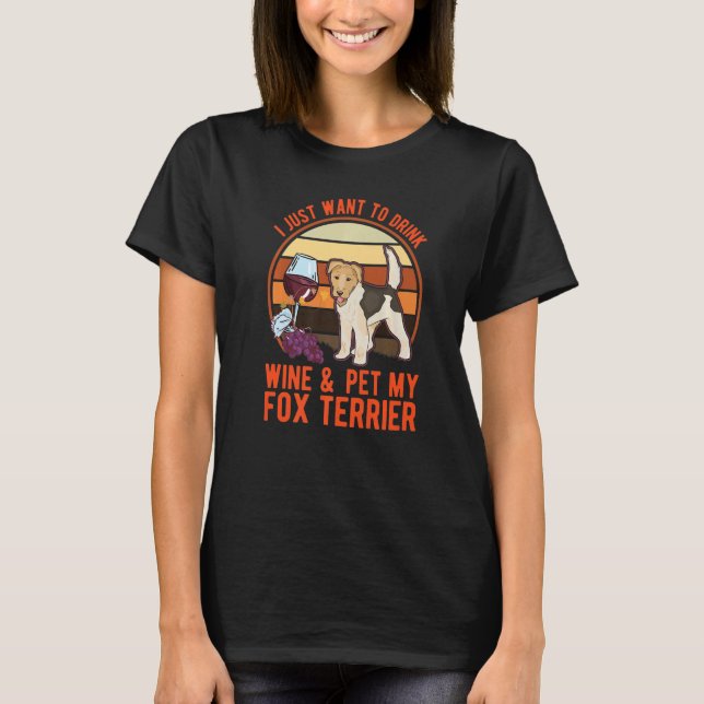 Camiseta Fox Terrier And Wine Wire Fox Terrier (Frente)
